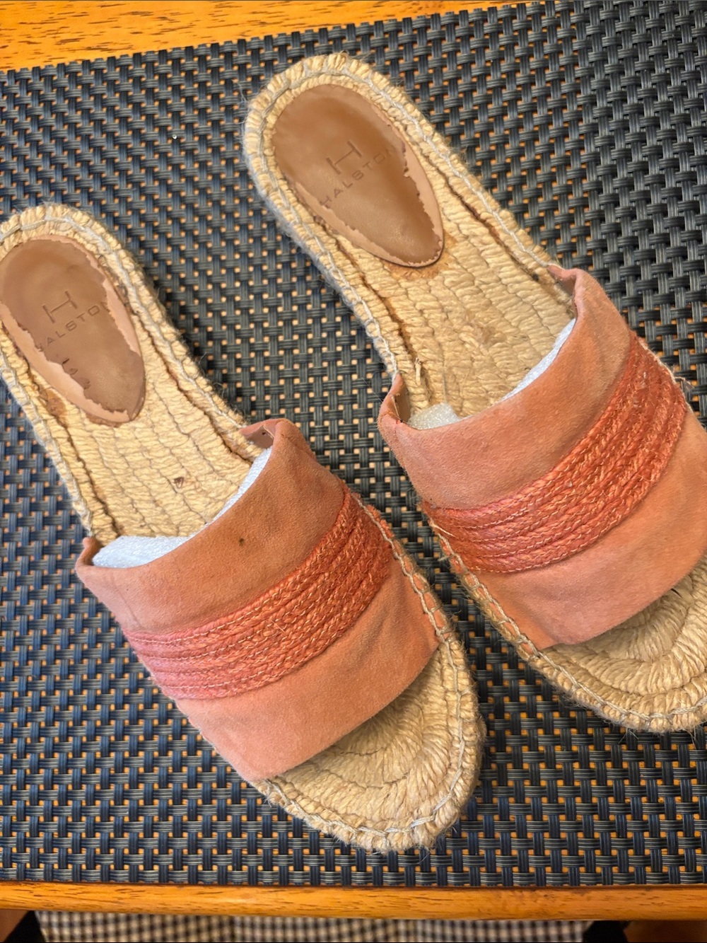 Halston Heritage Coral Suede Espadrille Slide